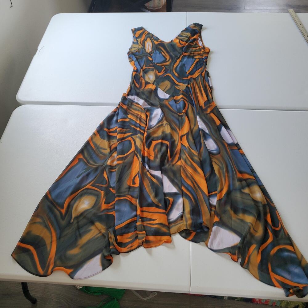 Forest Fairy Grunge Whimsy Dress Womens Medium Sheer Handkerchief Flowy Green - Picture 2 of 9